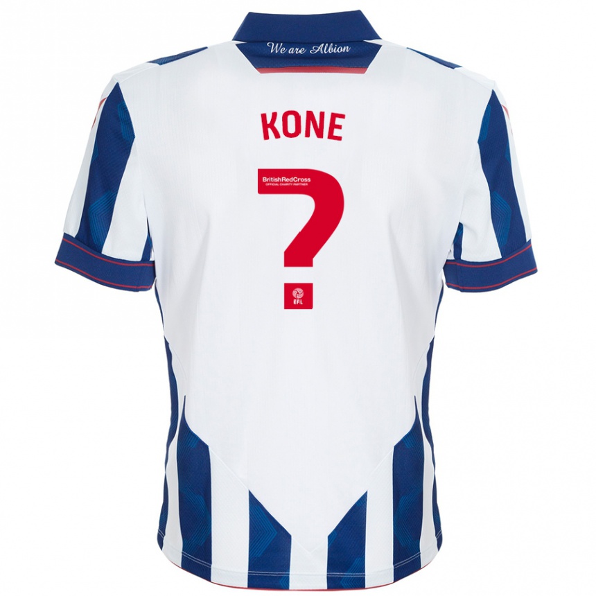 Niño Fútbol Camiseta Cheick Kone #0 Blanco Azul Oscuro 1ª Equipación 2024/25 Argentina