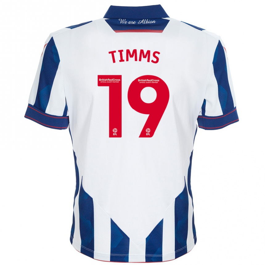 Niño Fútbol Camiseta Maria Timms #19 Blanco Azul Oscuro 1ª Equipación 2024/25 Argentina