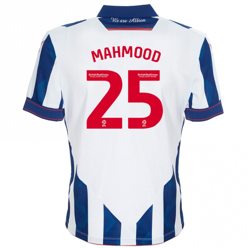 Niño Fútbol Camiseta Mahmood #25 Blanco Azul Oscuro 1ª Equipación 2024/25 Argentina