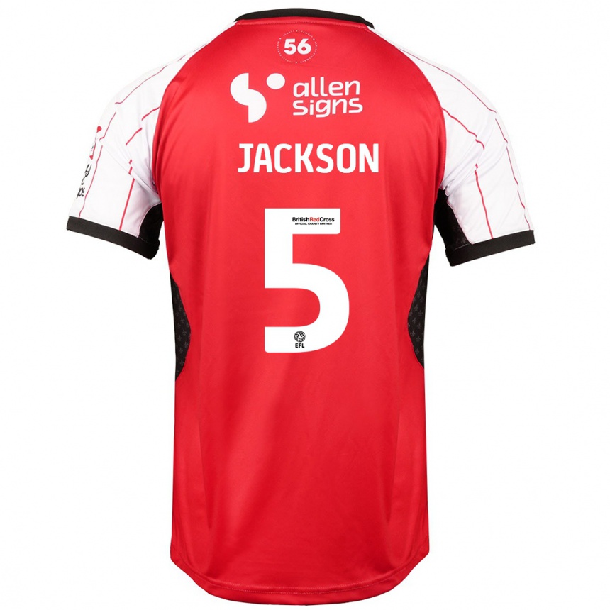 Niño Fútbol Camiseta Adam Jackson #5 Blanco 1ª Equipación 2024/25 Argentina