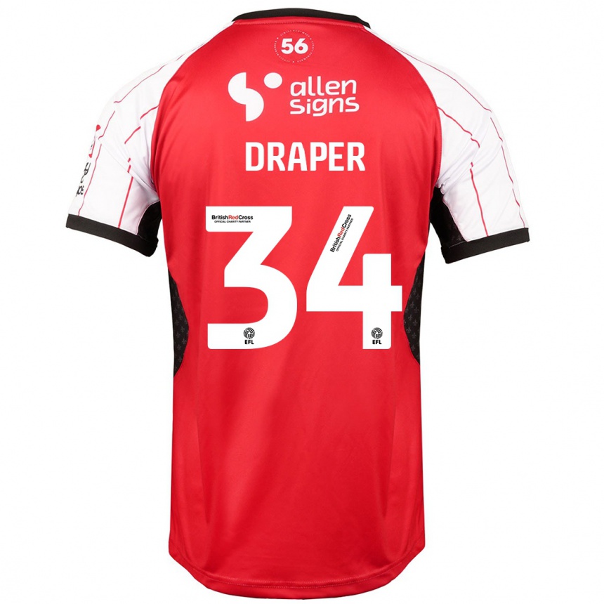 Niño Fútbol Camiseta Freddie Draper #34 Blanco 1ª Equipación 2024/25 Argentina