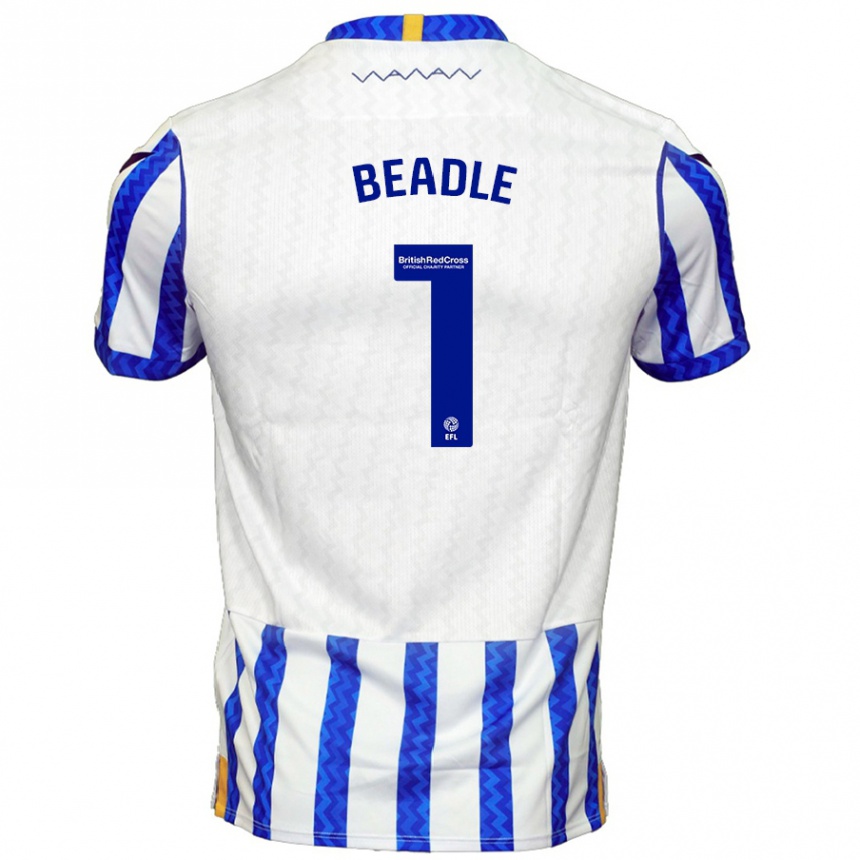 Niño Fútbol Camiseta James Beadle #1 Azul Blanco 1ª Equipación 2024/25 Argentina