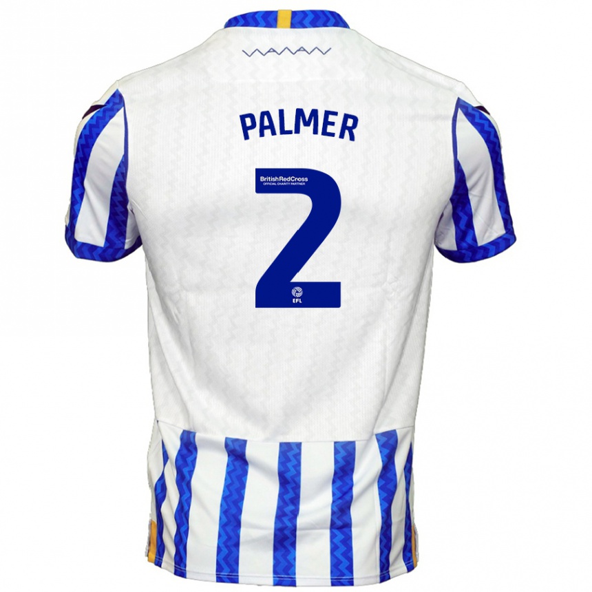 Niño Fútbol Camiseta Liam Palmer #2 Azul Blanco 1ª Equipación 2024/25 Argentina