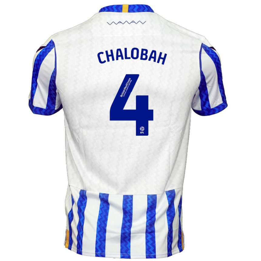 Niño Fútbol Camiseta Nathaniel Chalobah #4 Azul Blanco 1ª Equipación 2024/25 Argentina