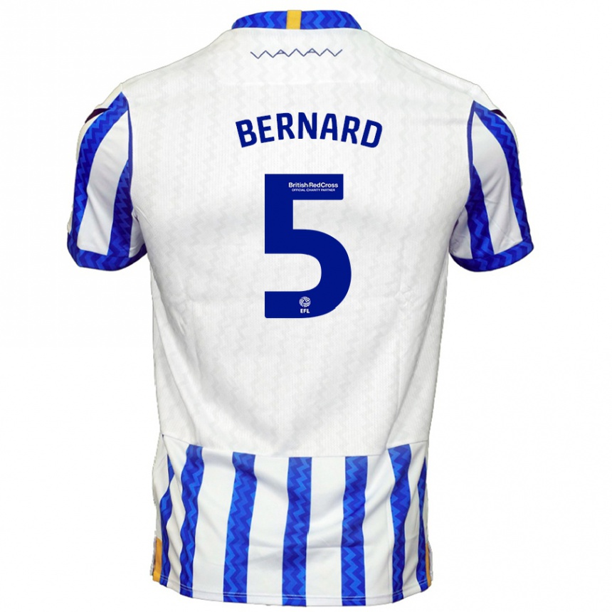 Niño Fútbol Camiseta Di'shon Bernard #5 Azul Blanco 1ª Equipación 2024/25 Argentina