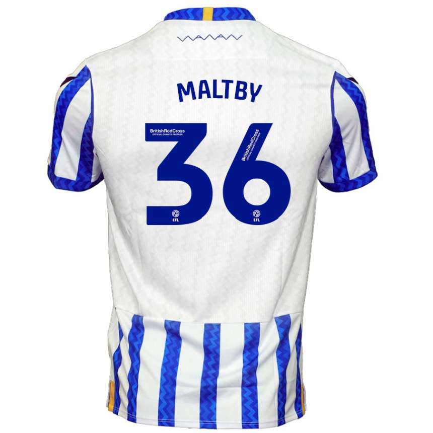 Niño Fútbol Camiseta Mackenzie Maltby #36 Azul Blanco 1ª Equipación 2024/25 Argentina