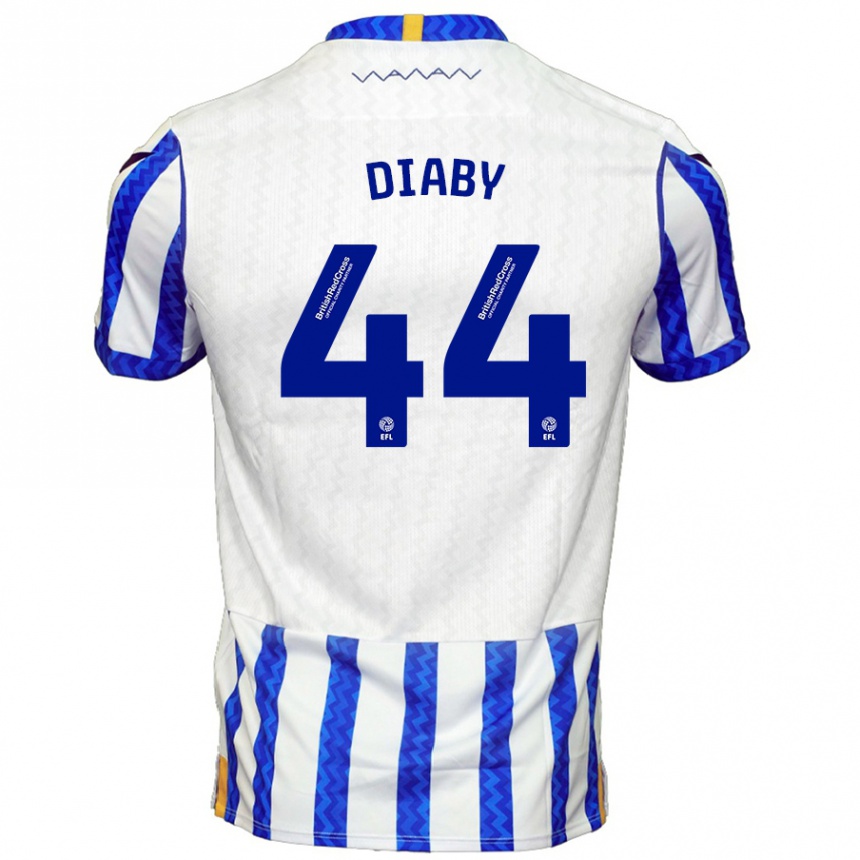 Niño Fútbol Camiseta Momo Diaby #44 Azul Blanco 1ª Equipación 2024/25 Argentina