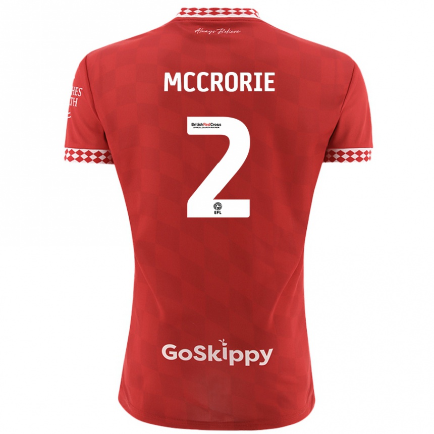 Niño Fútbol Camiseta Ross Mccrorie #2 Rojo 1ª Equipación 2024/25 Argentina