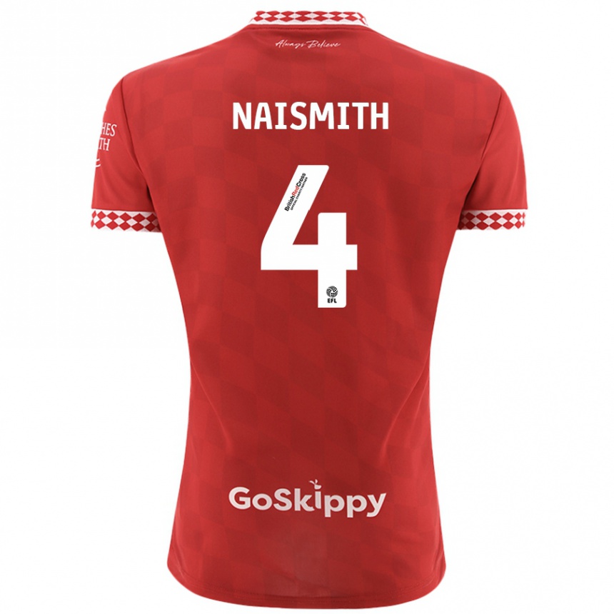 Niño Fútbol Camiseta Kal Naismith #4 Rojo 1ª Equipación 2024/25 Argentina