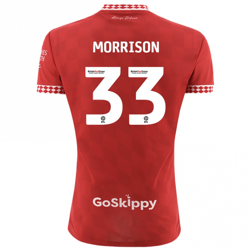 Niño Fútbol Camiseta Elijah Morrison #33 Rojo 1ª Equipación 2024/25 Argentina