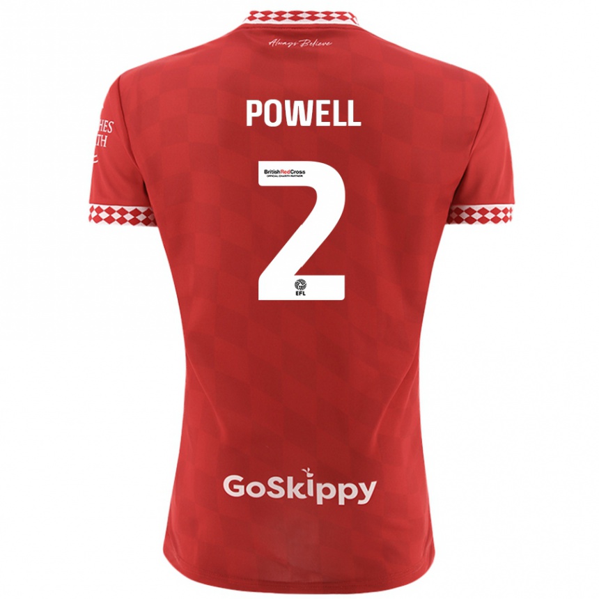 Niño Fútbol Camiseta Ella Powell #2 Rojo 1ª Equipación 2024/25 Argentina