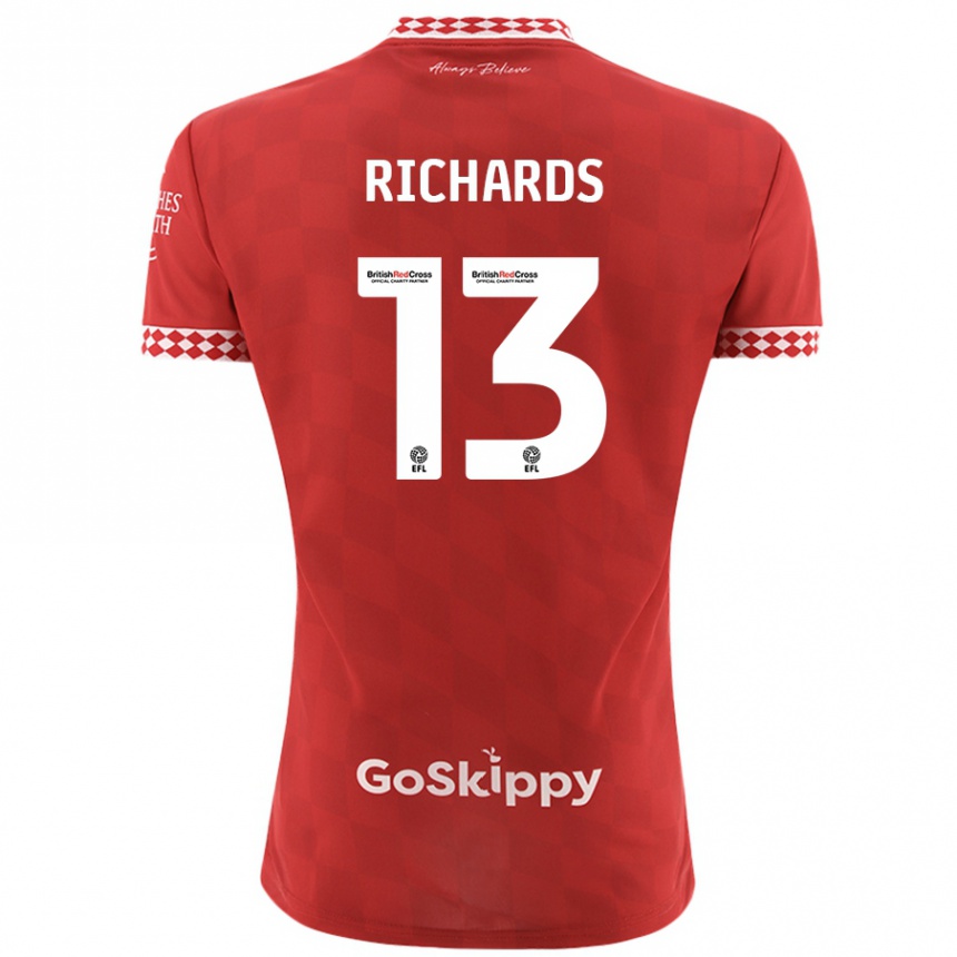 Niño Fútbol Camiseta Harvey Wiles-Richards #13 Rojo 1ª Equipación 2024/25 Argentina