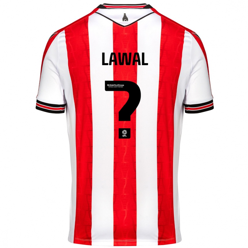 Niño Fútbol Camiseta Bosun Lawal #0 Rojo Blanco 1ª Equipación 2024/25 Argentina