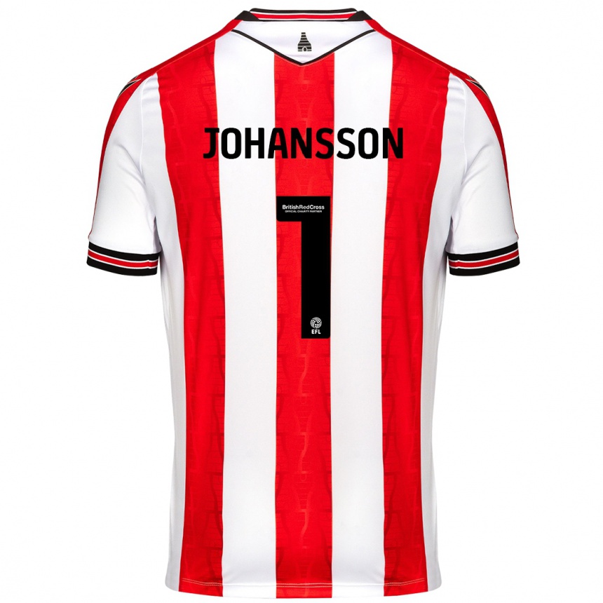 Niño Fútbol Camiseta Viktor Johansson #1 Rojo Blanco 1ª Equipación 2024/25 Argentina