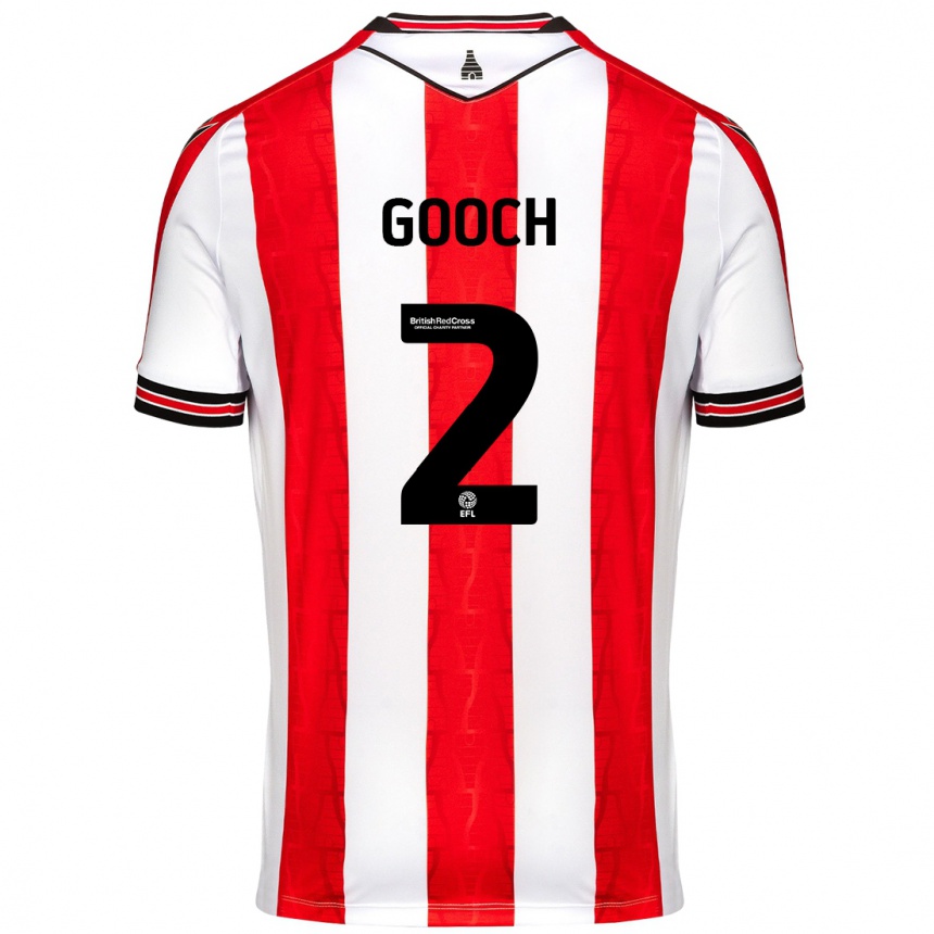 Niño Fútbol Camiseta Lynden Gooch #2 Rojo Blanco 1ª Equipación 2024/25 Argentina