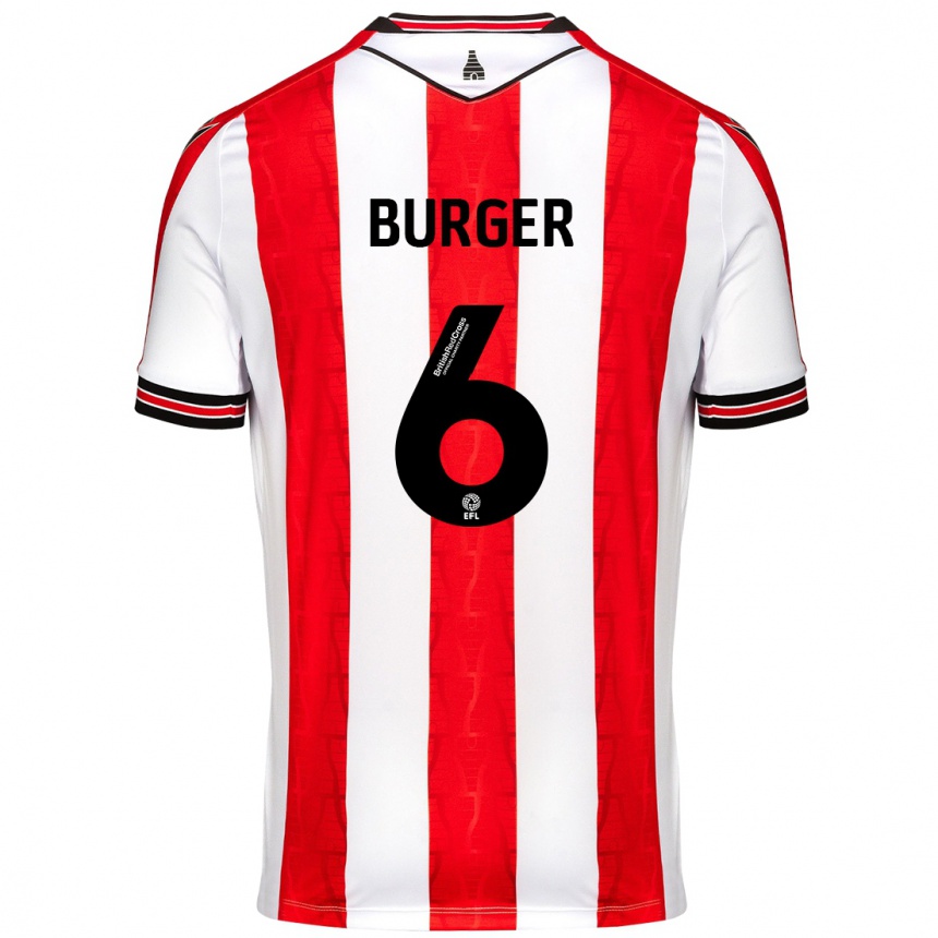 Niño Fútbol Camiseta Wouter Burger #6 Rojo Blanco 1ª Equipación 2024/25 Argentina