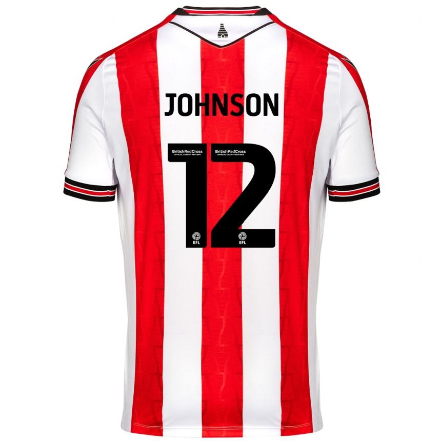 Niño Fútbol Camiseta Daniel Johnson #12 Rojo Blanco 1ª Equipación 2024/25 Argentina