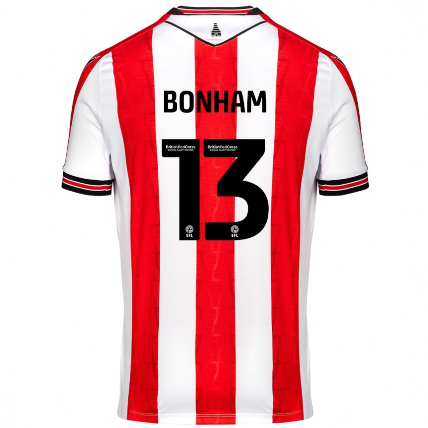 Niño Fútbol Camiseta Jack Bonham #13 Rojo Blanco 1ª Equipación 2024/25 Argentina