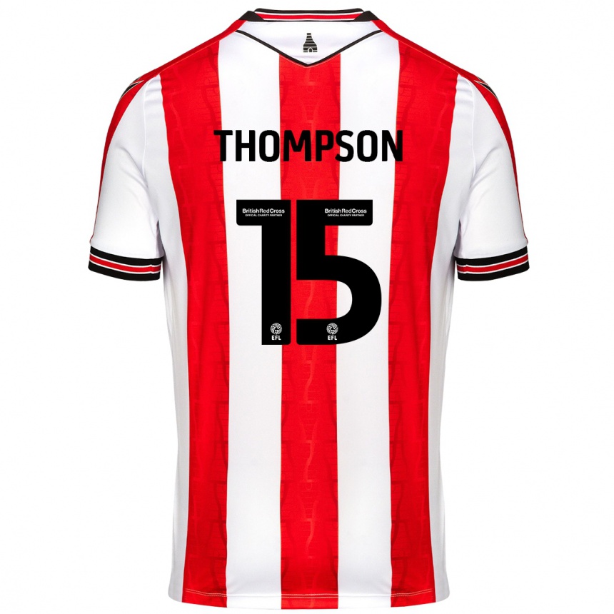 Niño Fútbol Camiseta Jordan Thompson #15 Rojo Blanco 1ª Equipación 2024/25 Argentina