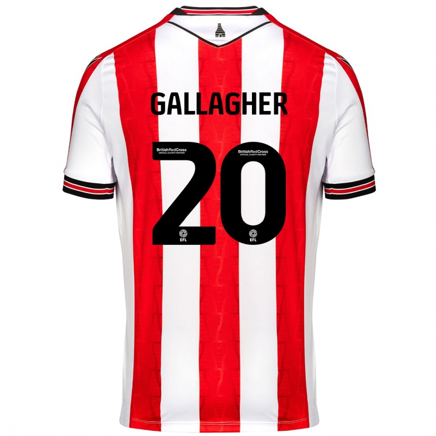 Niño Fútbol Camiseta Sam Gallagher #20 Rojo Blanco 1ª Equipación 2024/25 Argentina