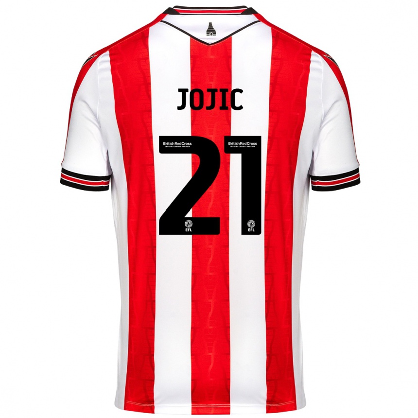 Niño Fútbol Camiseta Nikola Jojic #21 Rojo Blanco 1ª Equipación 2024/25 Argentina