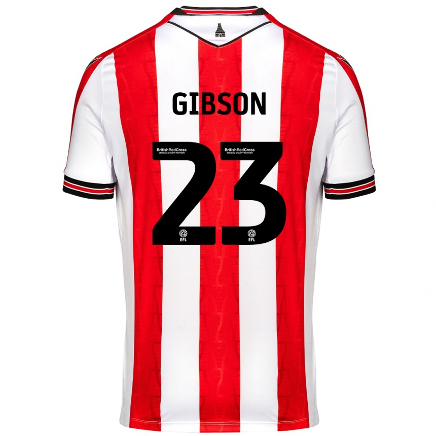 Niño Fútbol Camiseta Ben Gibson #23 Rojo Blanco 1ª Equipación 2024/25 Argentina