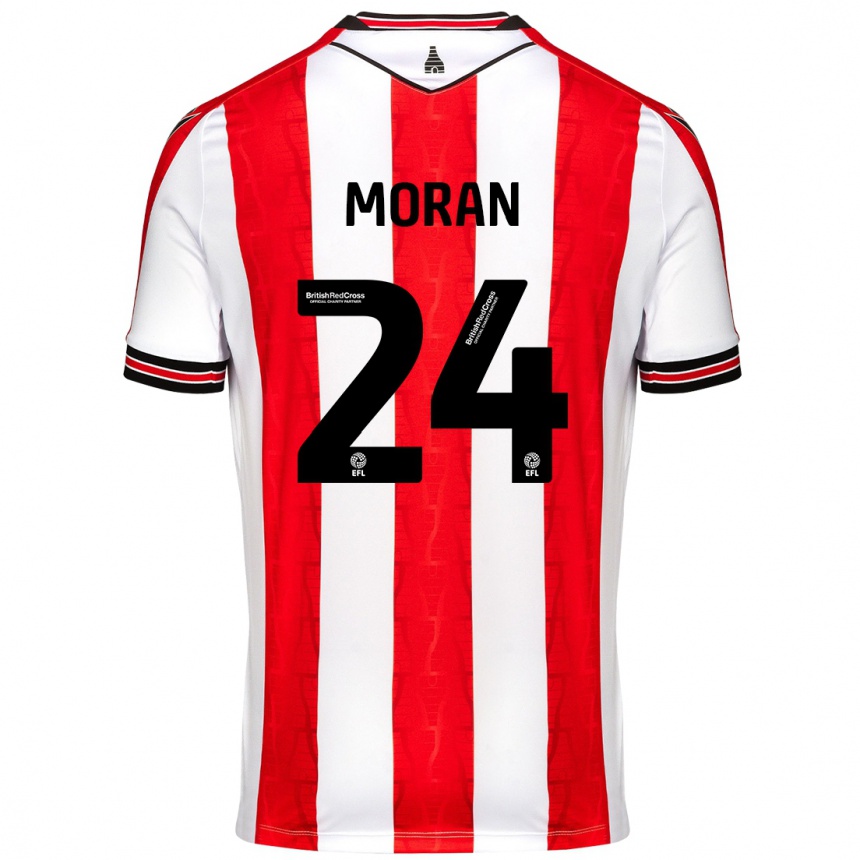 Niño Fútbol Camiseta Andrew Moran #24 Rojo Blanco 1ª Equipación 2024/25 Argentina