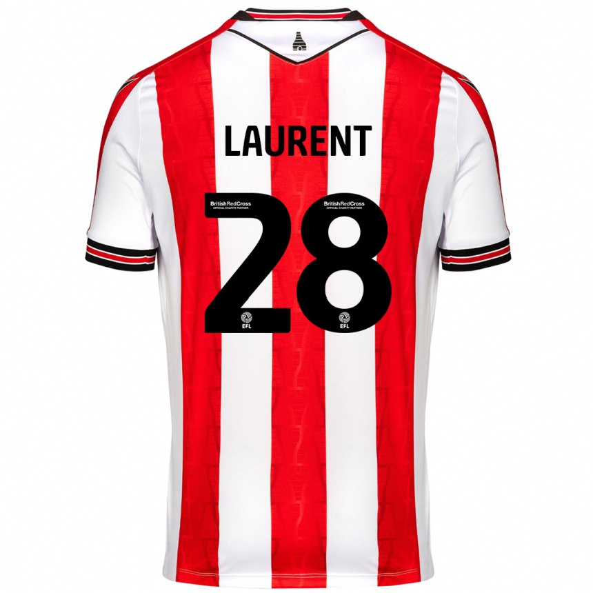 Niño Fútbol Camiseta Josh Laurent #28 Rojo Blanco 1ª Equipación 2024/25 Argentina