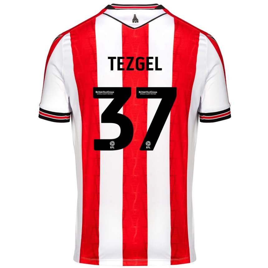 Niño Fútbol Camiseta Emre Tezgel #37 Rojo Blanco 1ª Equipación 2024/25 Argentina