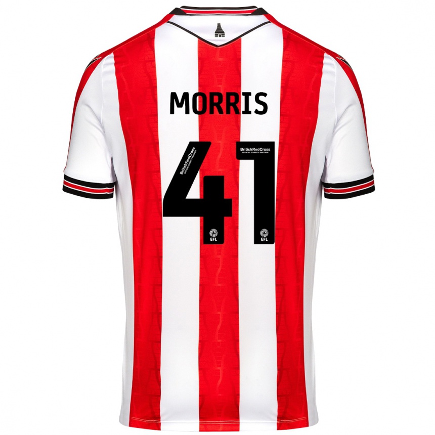 Niño Fútbol Camiseta Scott Morris #41 Rojo Blanco 1ª Equipación 2024/25 Argentina