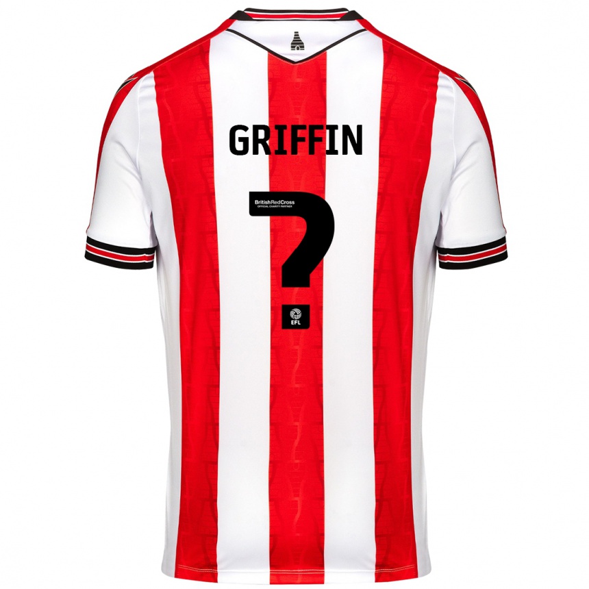 Niño Fútbol Camiseta Jake Griffin #0 Rojo Blanco 1ª Equipación 2024/25 Argentina