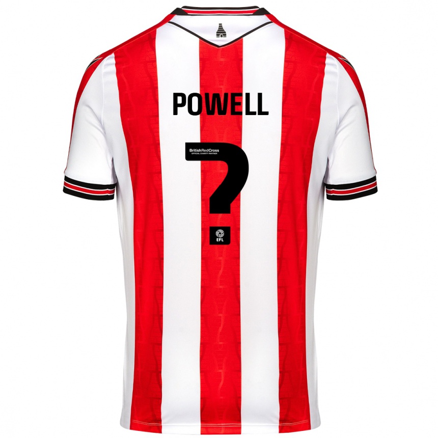 Niño Fútbol Camiseta Owen Powell #0 Rojo Blanco 1ª Equipación 2024/25 Argentina