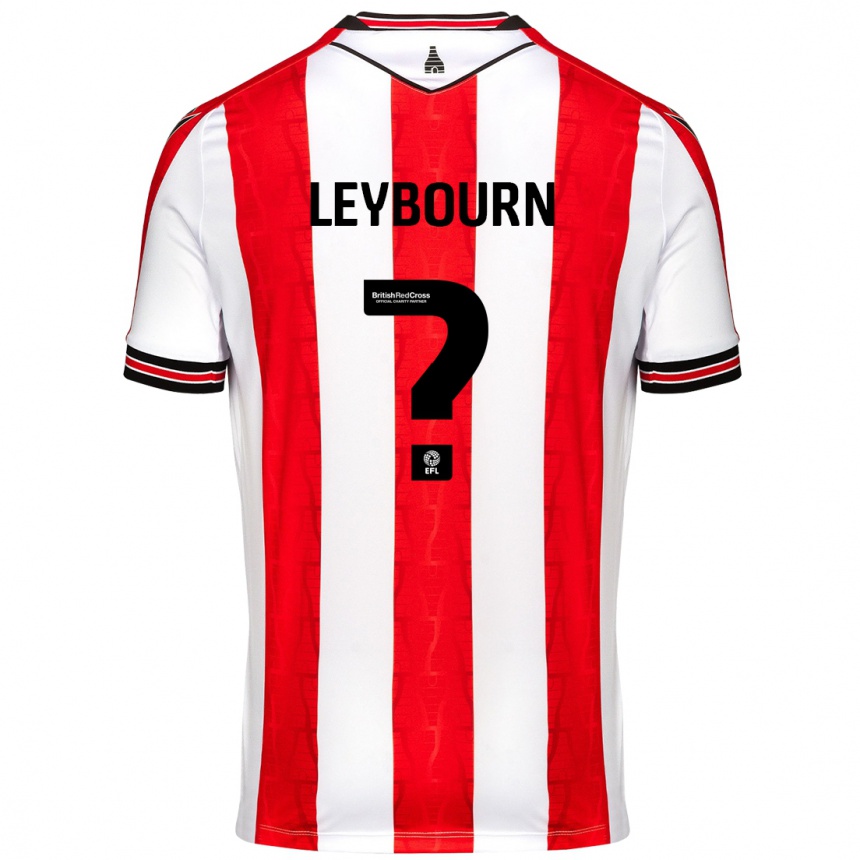 Niño Fútbol Camiseta Charlie Leybourn #0 Rojo Blanco 1ª Equipación 2024/25 Argentina