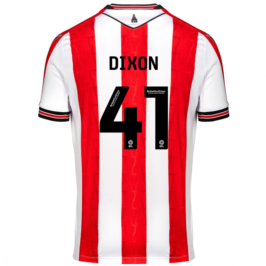 Niño Fútbol Camiseta Jaden Dixon #41 Rojo Blanco 1ª Equipación 2024/25 Argentina