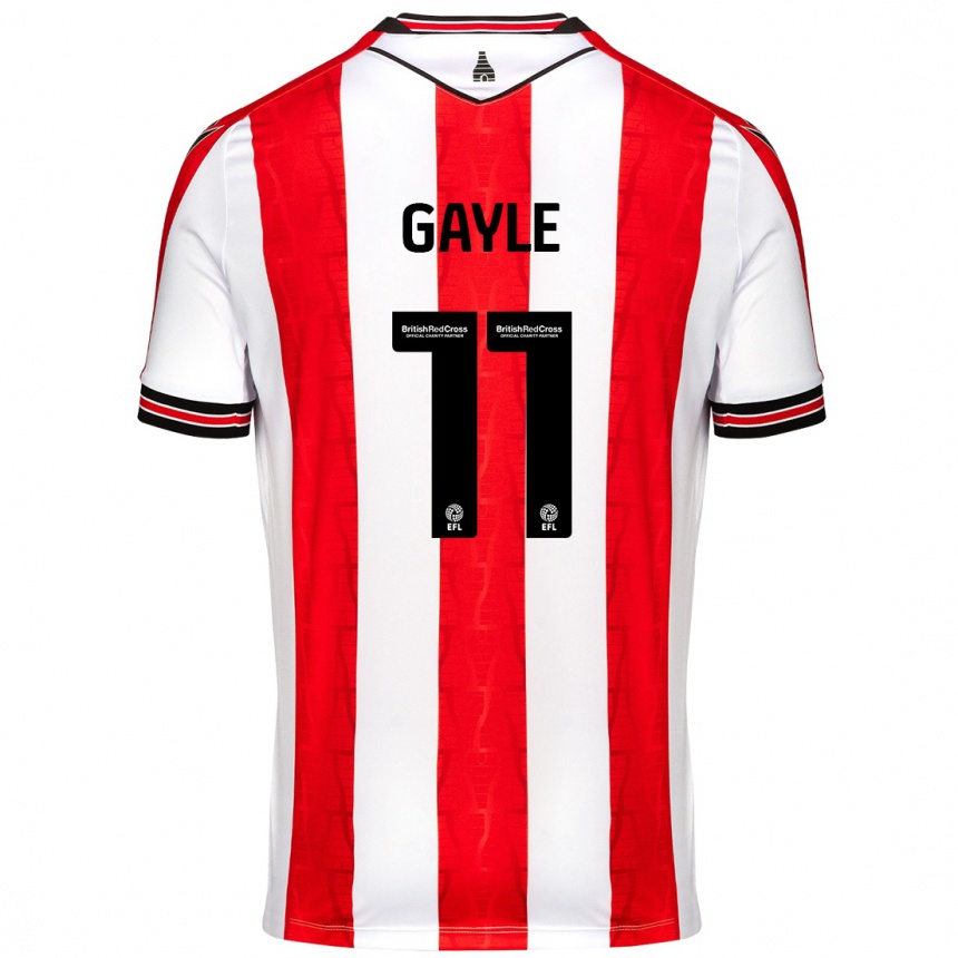 Niño Fútbol Camiseta Dwight Gayle #11 Rojo Blanco 1ª Equipación 2024/25 Argentina