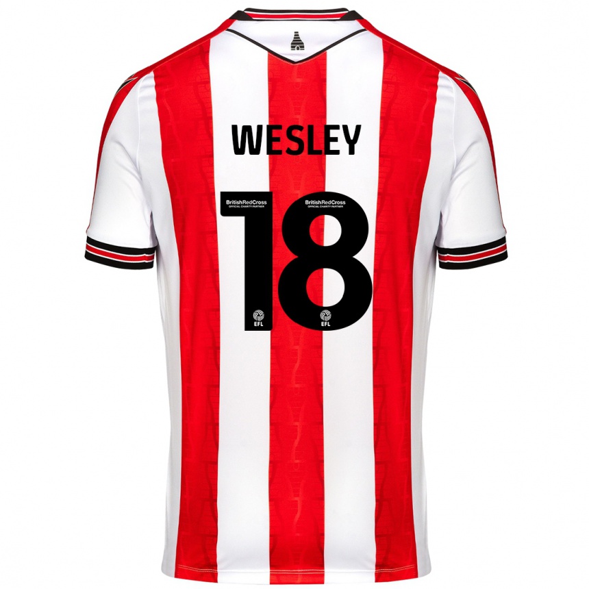 Niño Fútbol Camiseta Wesley Moraes #18 Rojo Blanco 1ª Equipación 2024/25 Argentina