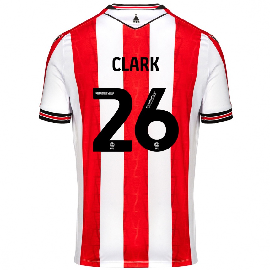 Niño Fútbol Camiseta Ciaran Clark #26 Rojo Blanco 1ª Equipación 2024/25 Argentina