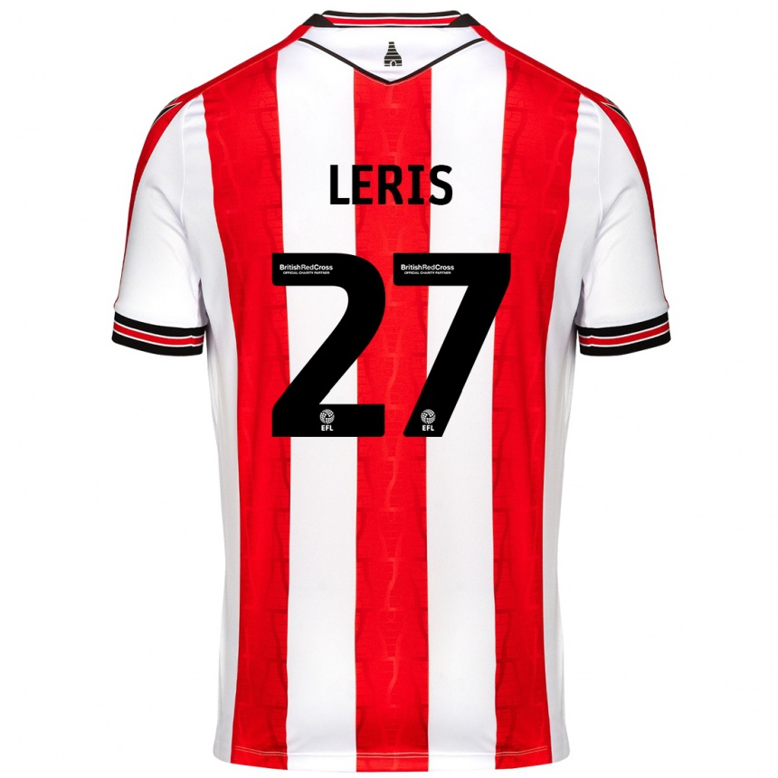 Niño Fútbol Camiseta Mehdi Léris #27 Rojo Blanco 1ª Equipación 2024/25 Argentina