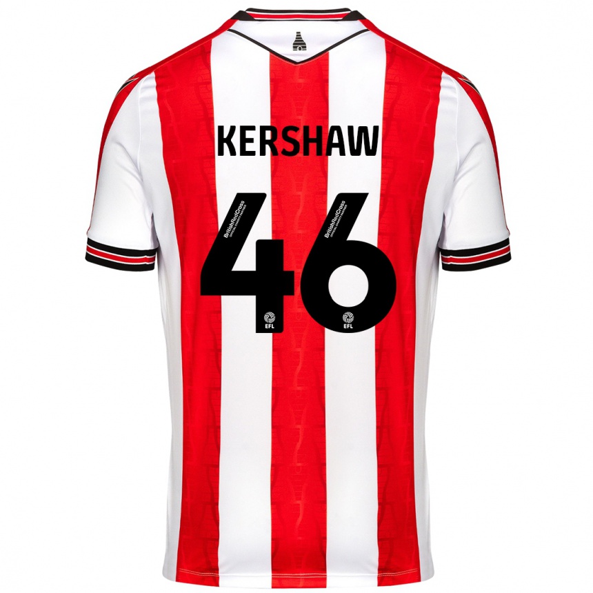 Niño Fútbol Camiseta Ben Kershaw #46 Rojo Blanco 1ª Equipación 2024/25 Argentina