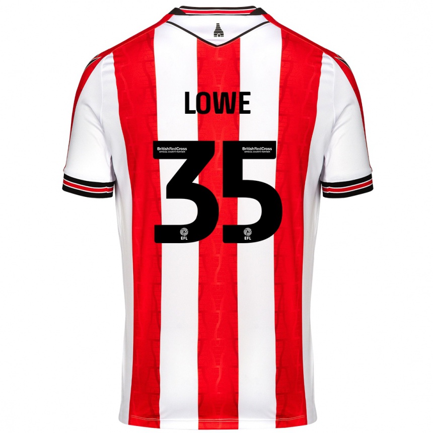 Niño Fútbol Camiseta Nathan Lowe #35 Rojo Blanco 1ª Equipación 2024/25 Argentina