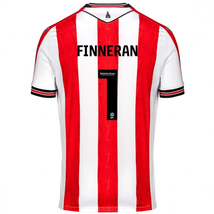 Niño Fútbol Camiseta Ellie Finneran #1 Rojo Blanco 1ª Equipación 2024/25 Argentina