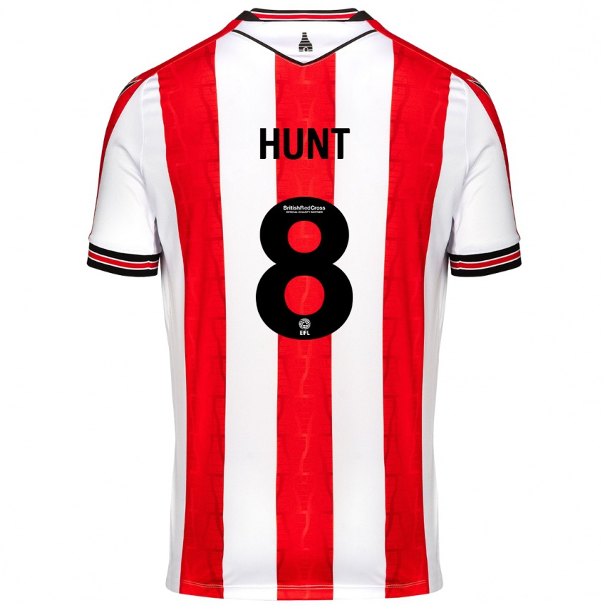 Niño Fútbol Camiseta Abby Hunt #8 Rojo Blanco 1ª Equipación 2024/25 Argentina