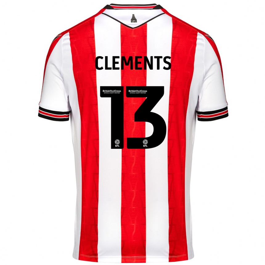 Niño Fútbol Camiseta Daisy Clements #13 Rojo Blanco 1ª Equipación 2024/25 Argentina