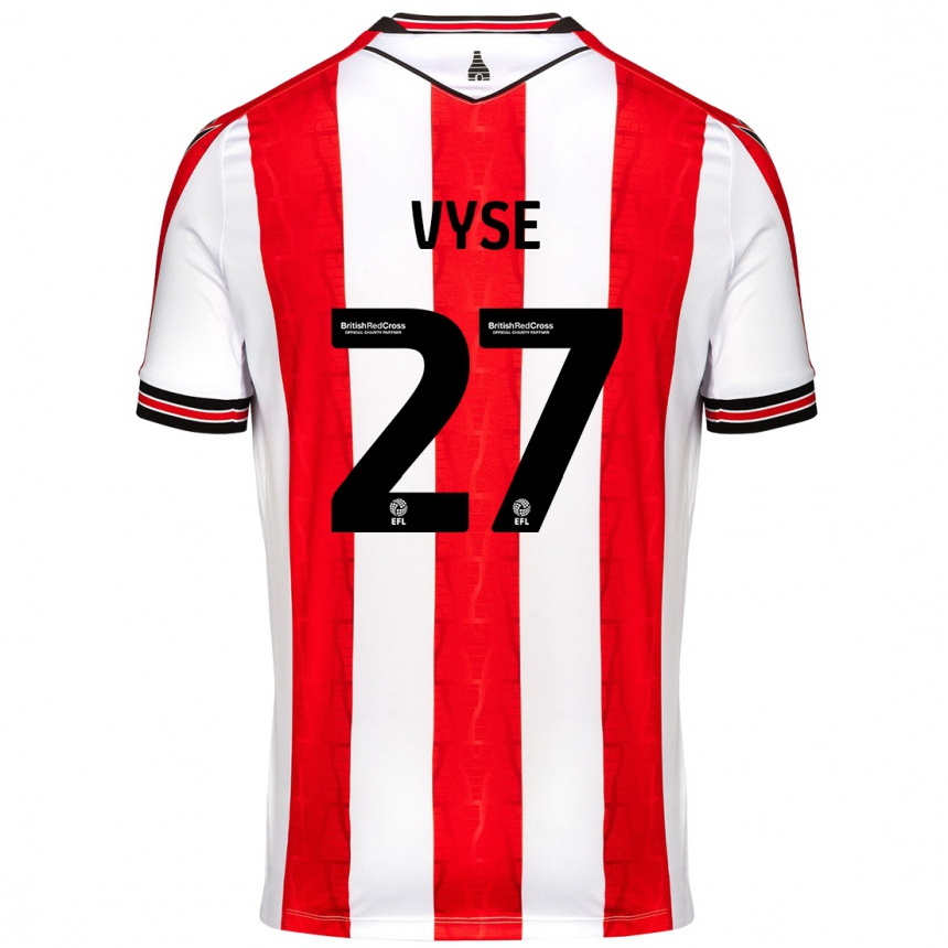 Niño Fútbol Camiseta Ryah Vyse #27 Rojo Blanco 1ª Equipación 2024/25 Argentina