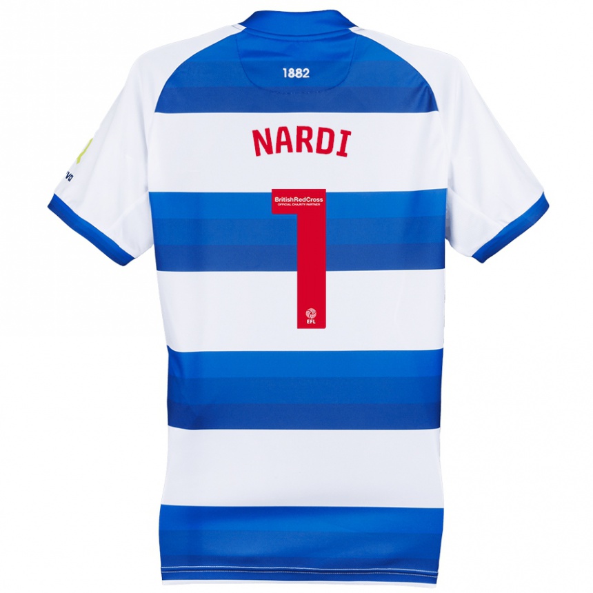 Niño Fútbol Camiseta Paul Nardi #1 Blanco Azul 1ª Equipación 2024/25 Argentina