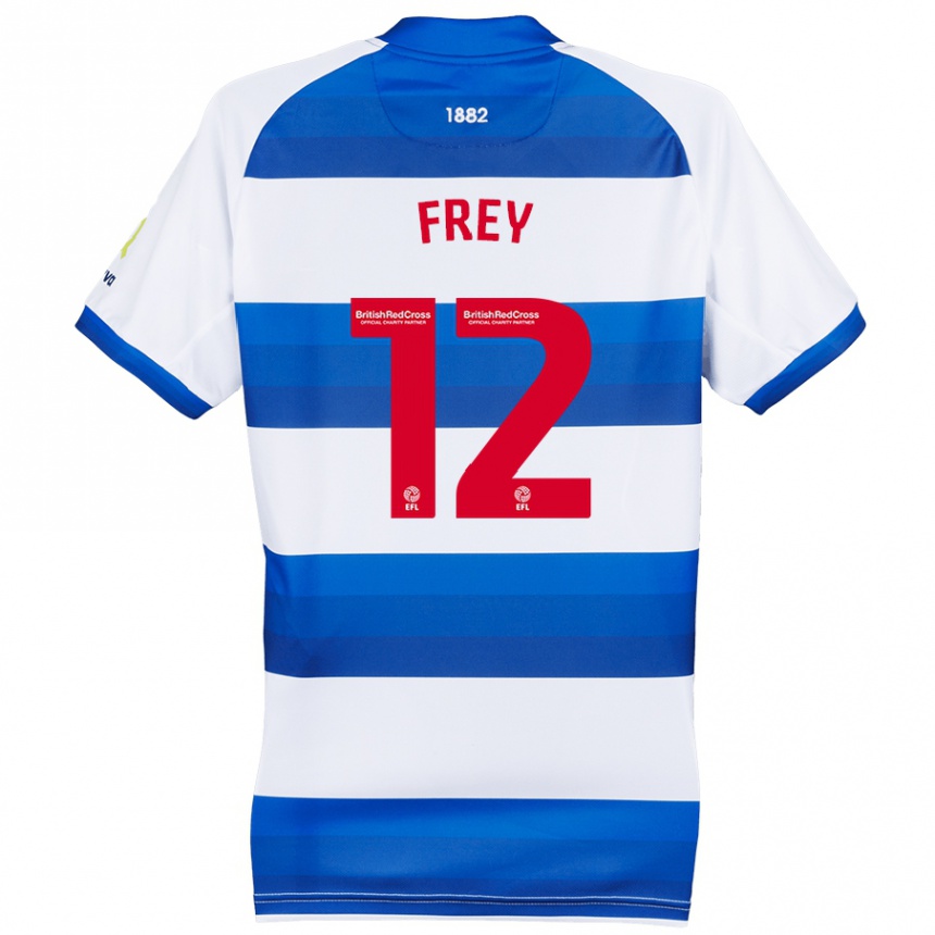 Niño Fútbol Camiseta Michael Frey #12 Blanco Azul 1ª Equipación 2024/25 Argentina