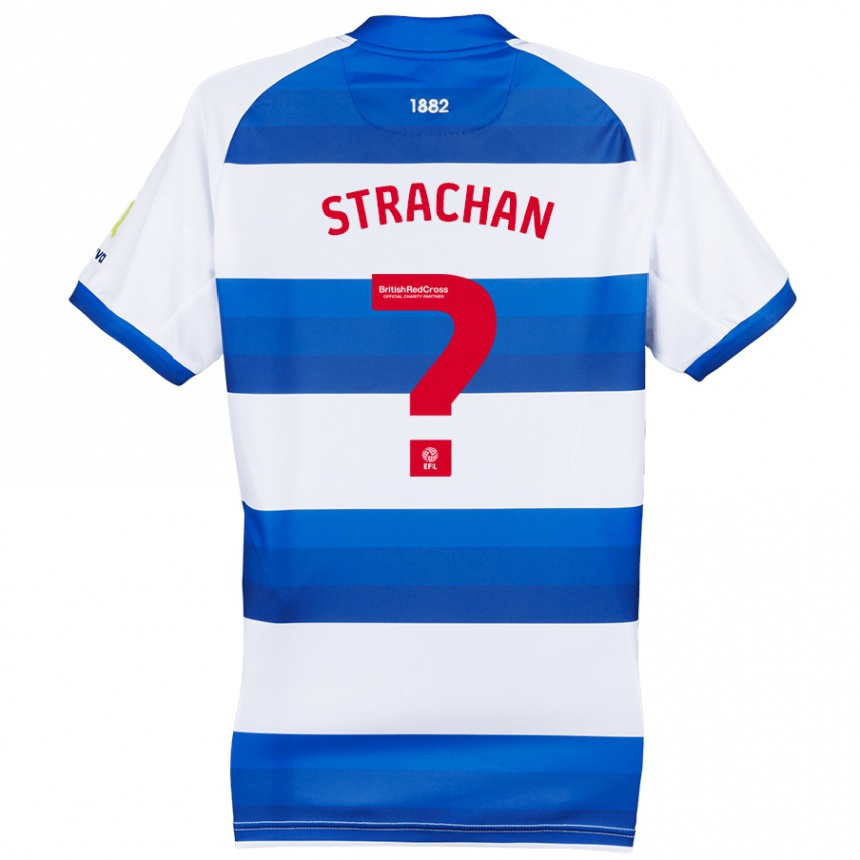 Niño Fútbol Camiseta Lorenzo Strachan #0 Blanco Azul 1ª Equipación 2024/25 Argentina