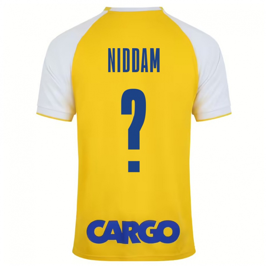 Niño Fútbol Camiseta Nadav Niddam #0 Amarillo Blanco 1ª Equipación 2024/25 Argentina