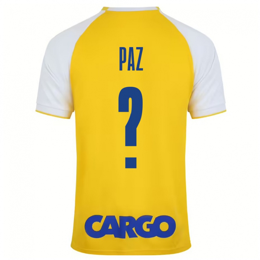 Niño Fútbol Camiseta Jonathan Paz #0 Amarillo Blanco 1ª Equipación 2024/25 Argentina