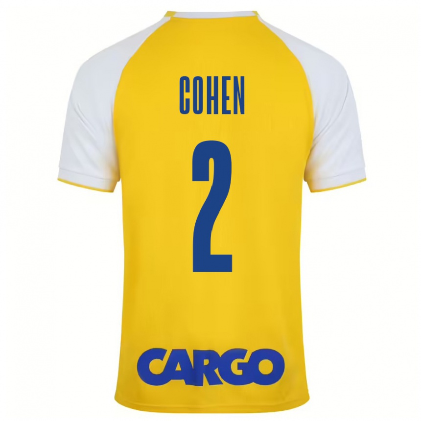 Niño Fútbol Camiseta Avishay Cohen #2 Amarillo Blanco 1ª Equipación 2024/25 Argentina